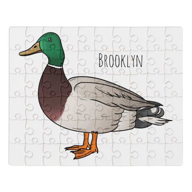 Mallard duck cartoon illustration  jigsaw puzzle (Puzzle Horizontal)