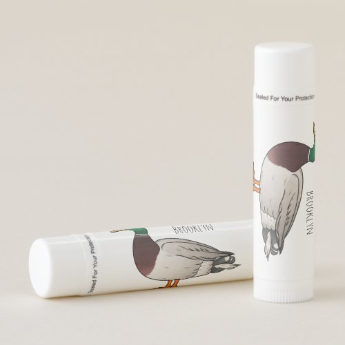 Mallard duck cartoon illustration lip balm