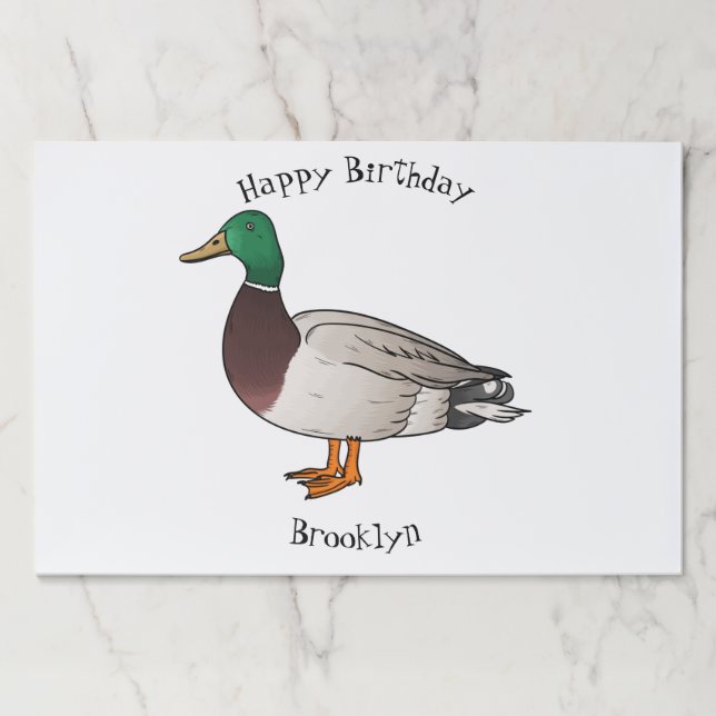 Mallard duck cartoon illustration  paper pad (Front)