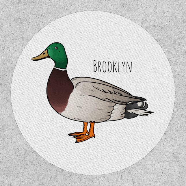 Mallard duck cartoon illustration  patch (Front)