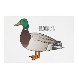 Mallard duck cartoon illustration placemat