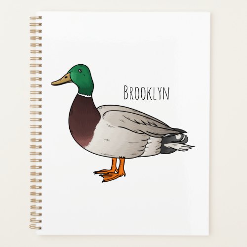 Mallard duck cartoon illustration planner