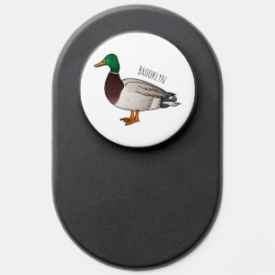 Mallard duck cartoon illustration PopSocket