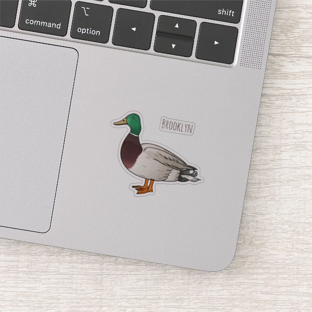 Mallard duck cartoon illustration sticker (Detail)