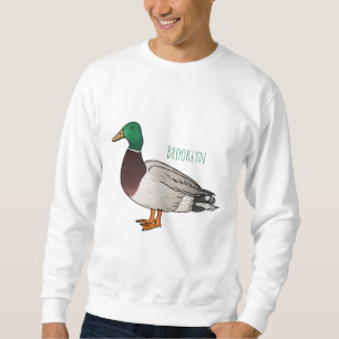 Mallard duck cartoon illustration  sweatshirt