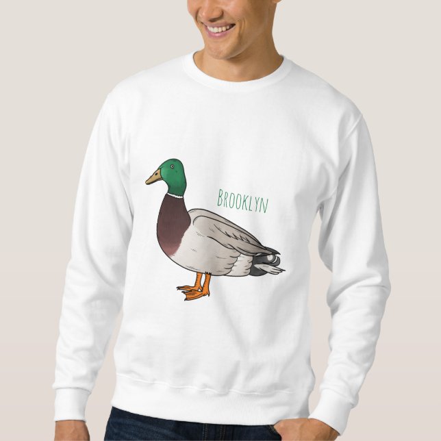 Mallard duck cartoon illustration  sweatshirt (Front)