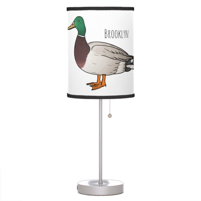 Mallard duck cartoon illustration table lamp (Left)