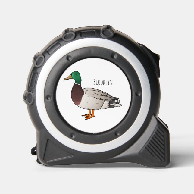 Mallard duck cartoon illustration  tape measure (Front)
