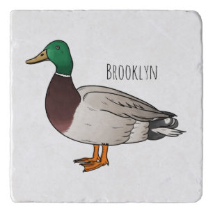Mallard duck cartoon illustration trivet