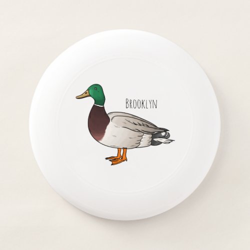 Mallard duck cartoon illustration  Wham_O frisbee