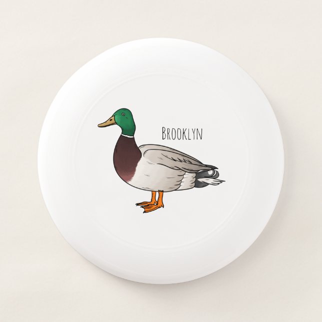 Mallard duck cartoon illustration  Wham-O frisbee (Front)