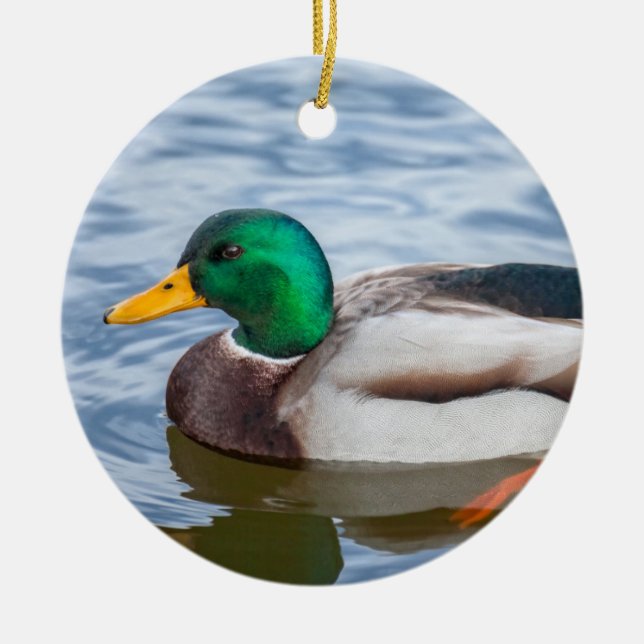 Mallard Duck Ceramic Ornament (Front)