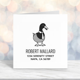 Mallard Duck Collar Necktie Address Self-inking Stamp