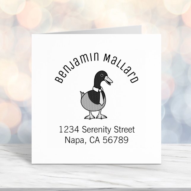 Mallard Duck Collar Necktie Arch Address Self-inking Stamp (Creator Uploaded)