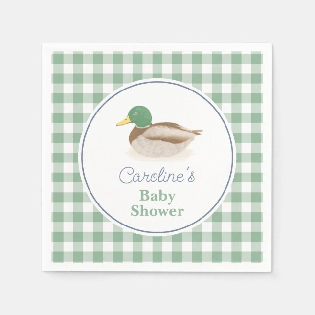 Mallard Duck Country Hunting Baby Shower Napkins (Front)