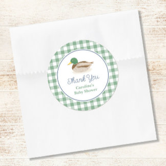 Mallard Duck Country Hunting Baby Shower Thank You Classic Round Sticker