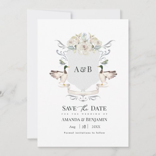 Mallard Duck Crest Elegant Lake Wedding Save The Date