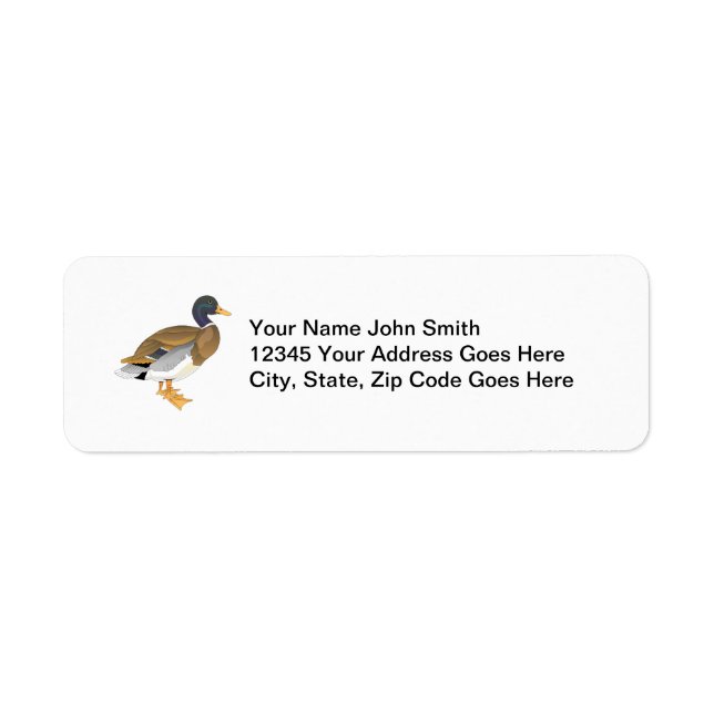 Mallard Duck Custom Personalized Label (Front)