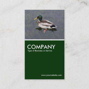 Mallard Duck - Dark Green Business Card