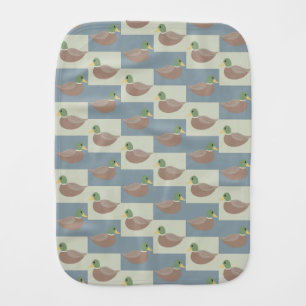 Mallard Duck: Diagonal Pattern Baby Burp Cloth