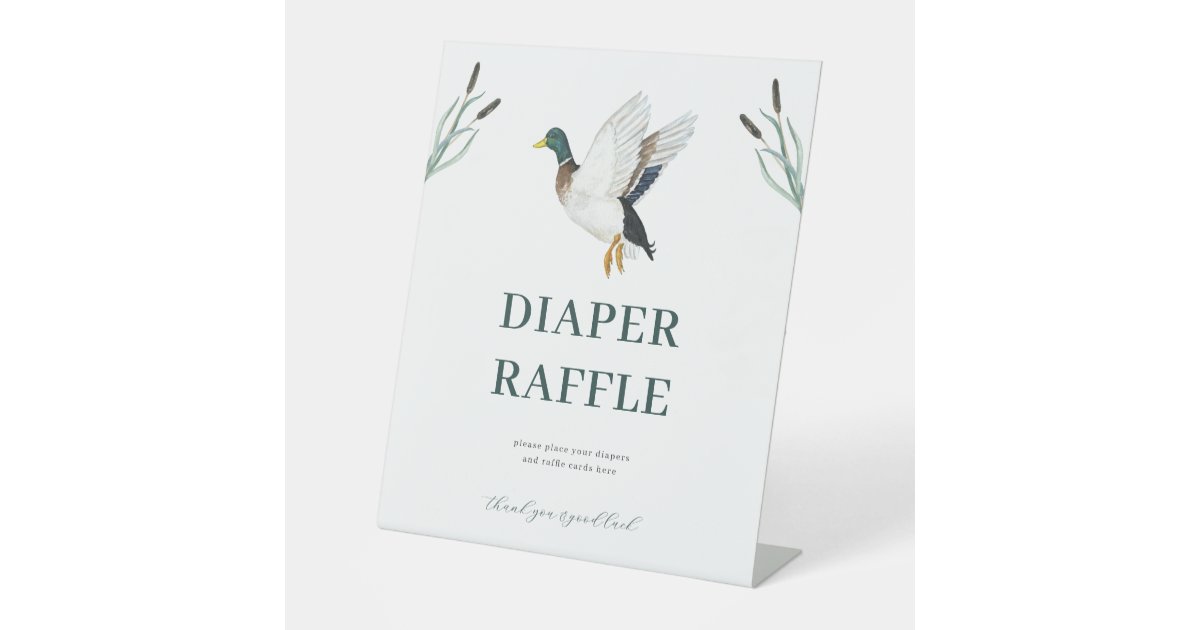 Mallard Duck Diaper Raffle Baby Shower Sign | Zazzle