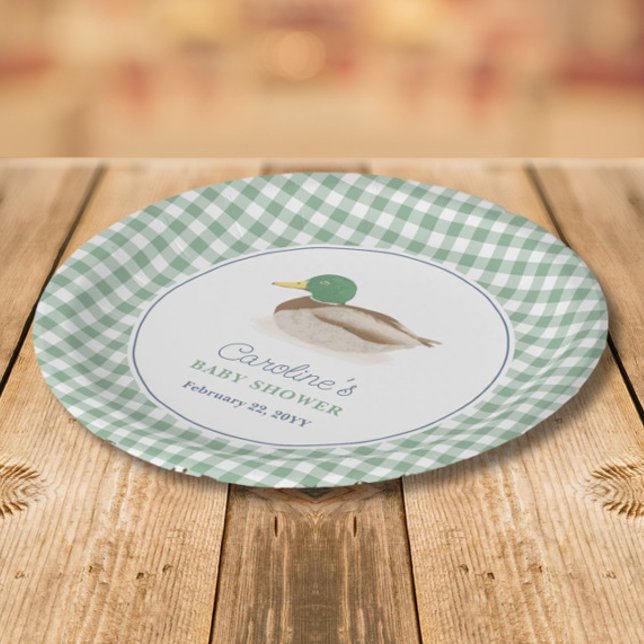 Mallard Duck Duckling Country Hunting Baby Shower Paper Plates (Creator Uploaded)