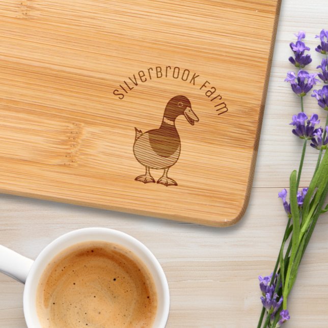 Mallard Duck Farm Arch Name Engraved Cutting Board (Creator Uploaded)