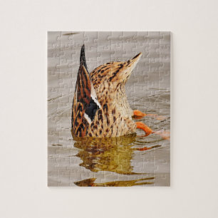 Mallard Duck Feeding Underwater Jigsaw Puzzle