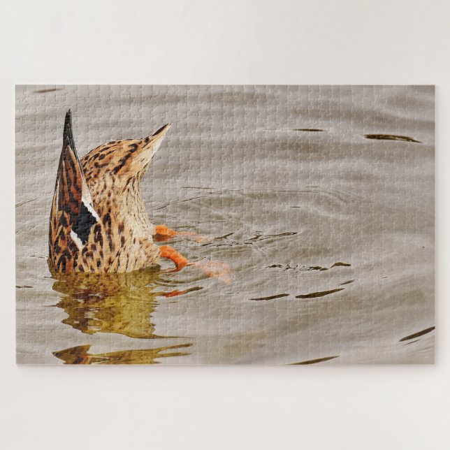 Mallard Duck Feeding Underwater Jigsaw Puzzle (Horizontal)