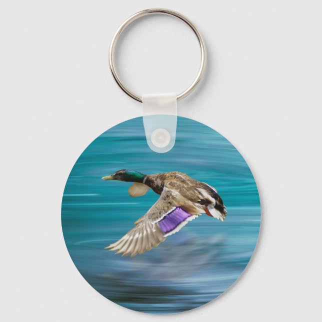 Mallard duck flying keychain (Front)