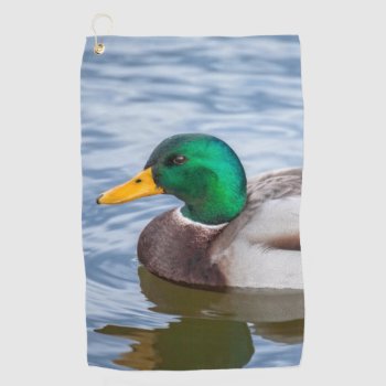 Mallard Duck Golf Towel by PixLifeBirds at Zazzle