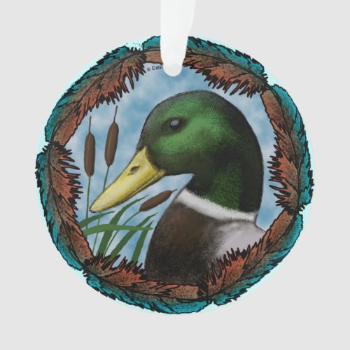 Mallard Duck Head custom name Ornament