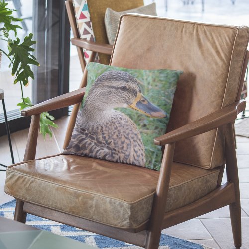 Mallard Duck Hen Wildlife Throw Pillow