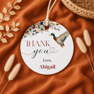 Mallard Duck Hunter Baby Shower Favor Tags