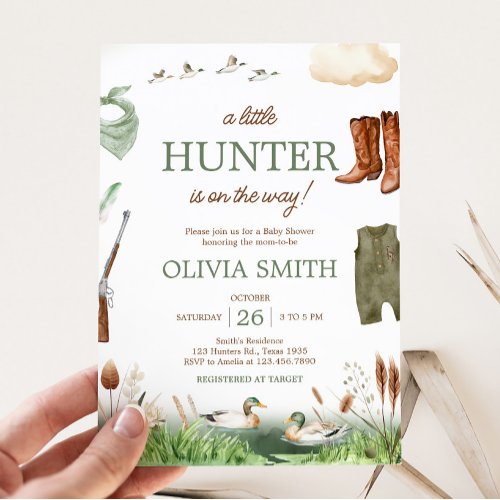 Mallard Duck Hunting Baby Shower Invitation