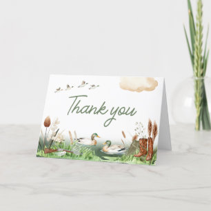 Mallard Duck Hunting Baby Shower Letterpress Thank You Card
