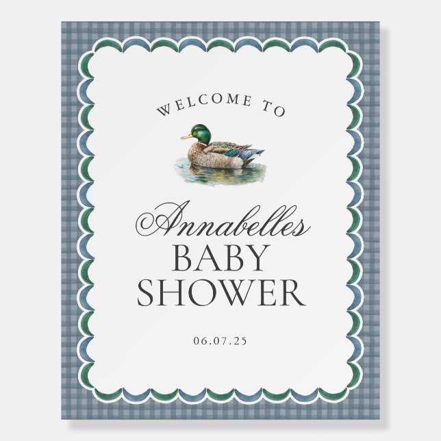 Mallard Duck Hunting Boy Baby Shower Welcome Sign (Front)