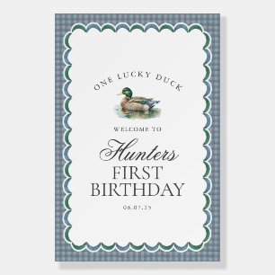 Mallard Duck Hunting Boy First Birthday Welcome Foam Board