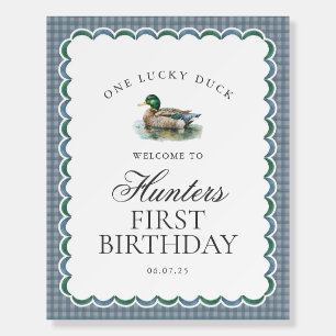 Mallard Duck Hunting Boy First Birthday Welcome Foam Board