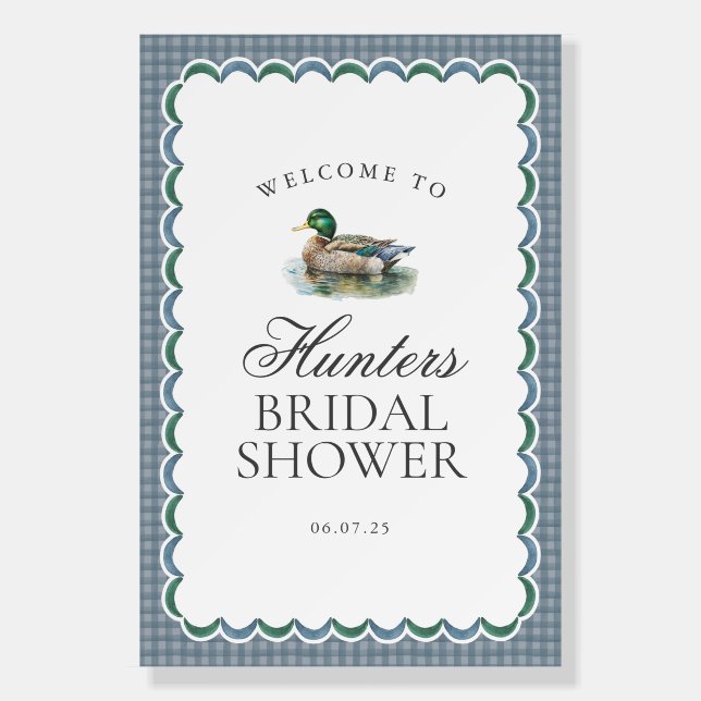 Mallard Duck Hunting Bridal Shower Welcome Sign (Front)