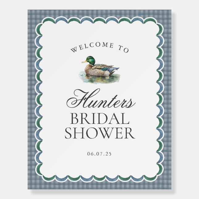 Mallard Duck Hunting Bridal Shower Welcome Sign (Front)
