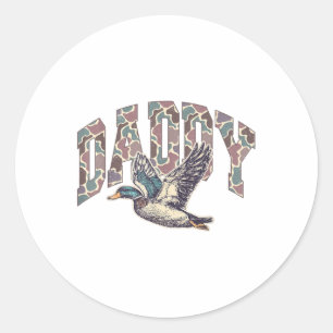 Mallard Duck Hunting Dad Retro Camouflage Daddy Fa Classic Round Sticker