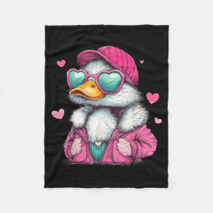 Mallard Duck Hunting Funny Valentine's Day Heart G Fleece Blanket