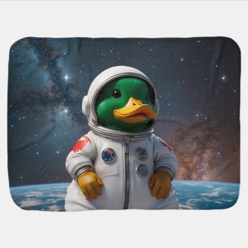 Mallard Duck in a Spacesuit Art for Kids Baby Blanket