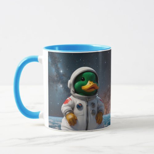 Mallard Duck in a Spacesuit Art for Kids Mug