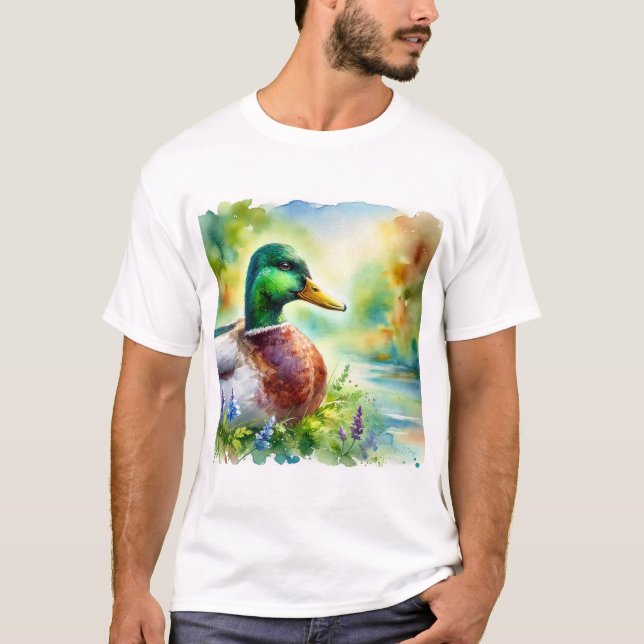 Mallard Duck in Light and Color 040924AREF118 - Wa T-Shirt (Front)