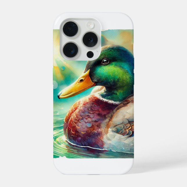 Mallard Duck in Radiant Waters 230824AREF113 - Wat iPhone Case (Back)