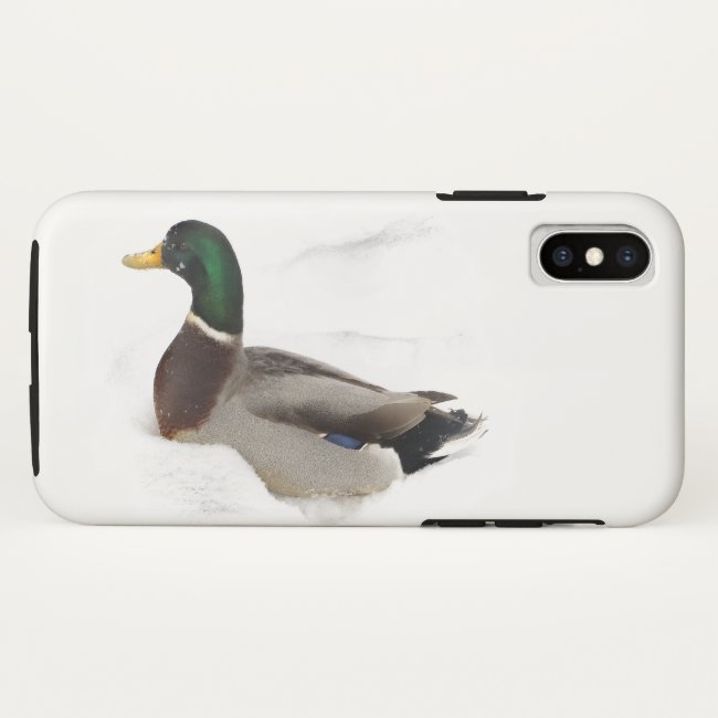 Mallard Duck in Snow iPhone X Case