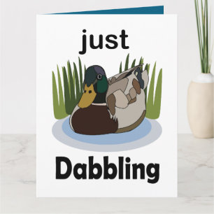 Mallard Duck Just Dabbling Pool Party Card