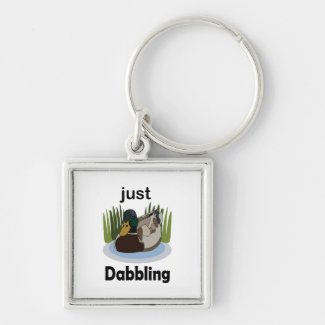 Mallard Duck Just Dabbling Pool Party Keychain
